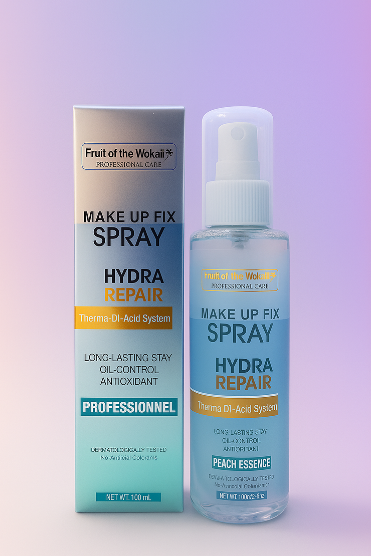 Fruit of the Wokali® Make Up Fix Spray – Hydra Repair (Peach Essence) | Long-Lasting Stay, Oil-Control, Antioxidant