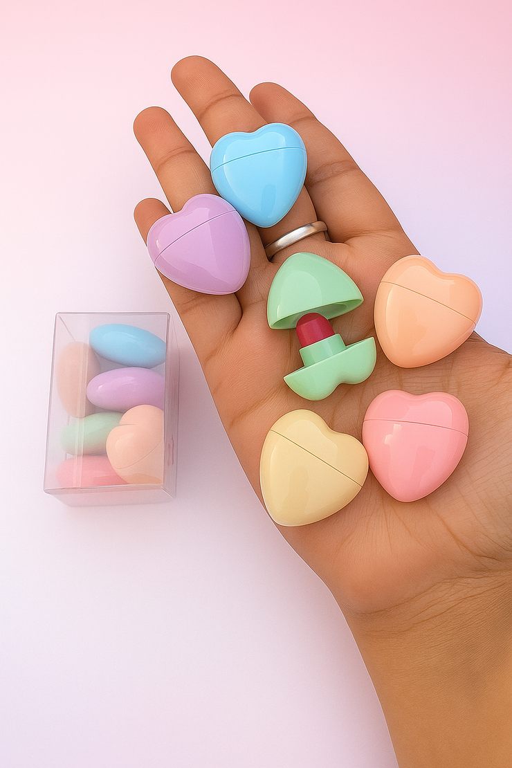 KAM.DFLY® Small and Cute Heart Lipstick – 10 Color Set