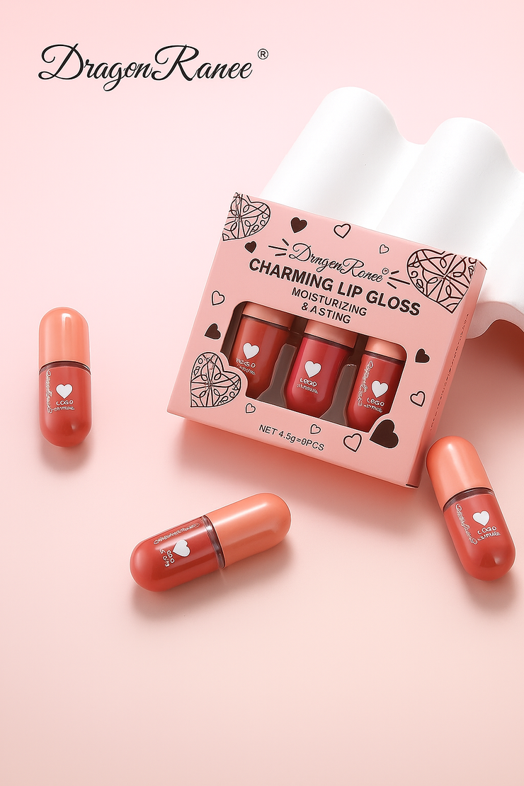 DragonRanee Charming Lip Gloss Set – Moisturizing & Long-Lasting (3PCS)
