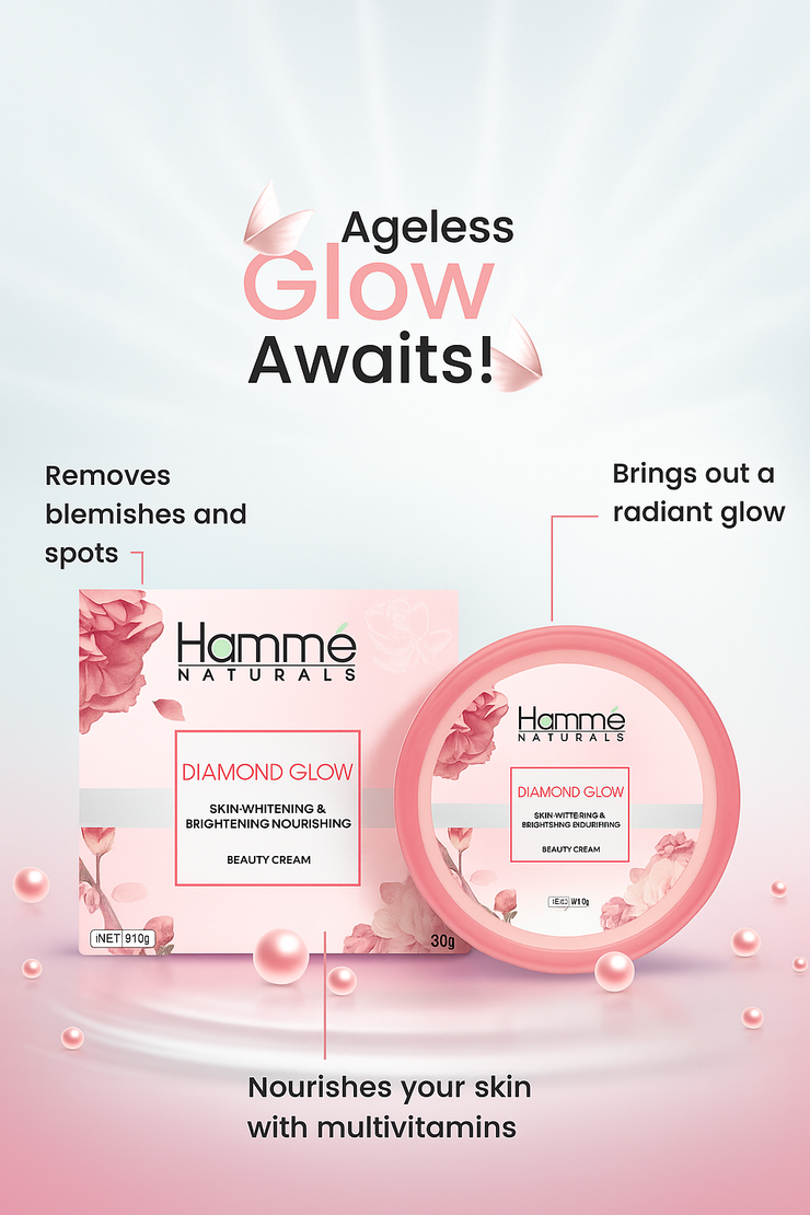 Hammé Naturals Diamond Glow Beauty Cream – Skin Whitening & Brightening (30g)