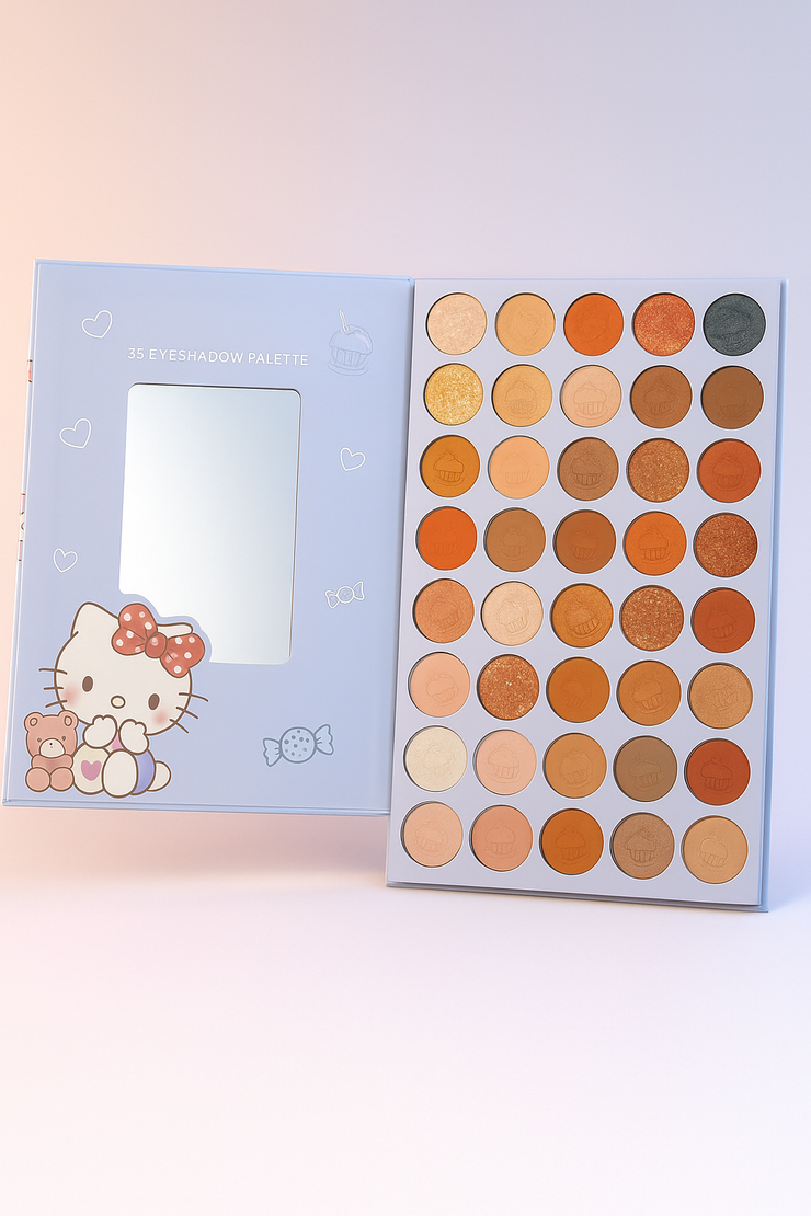 Hello Kitty 35-Color Eyeshadow Palette – Matte & Shimmer