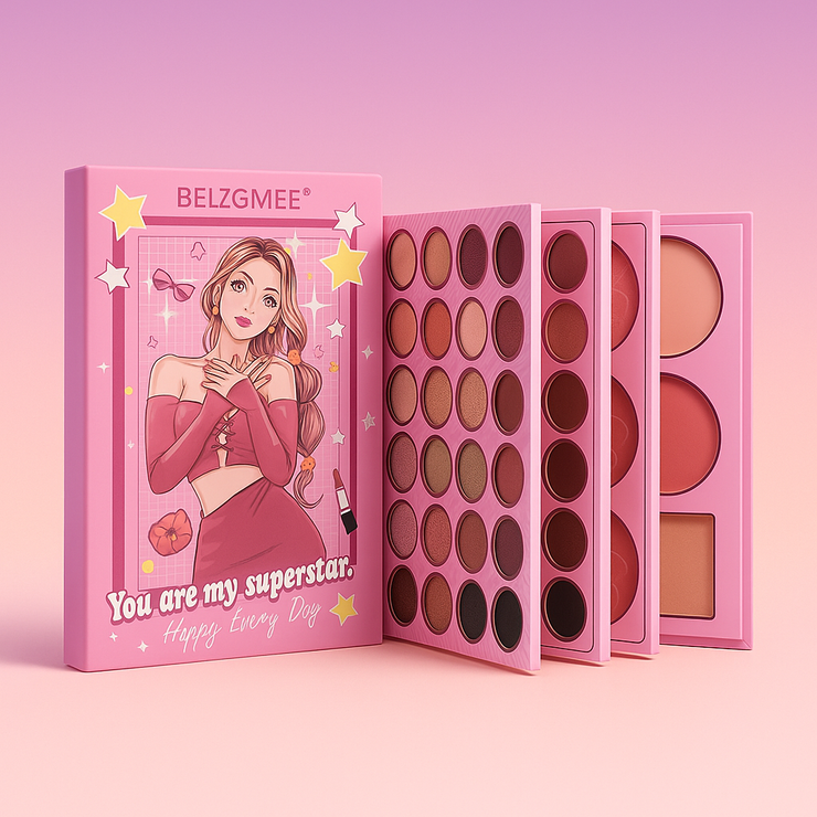 BELZGME® Superstar Makeup Palette – 48 Colors + Blush & Highlighter