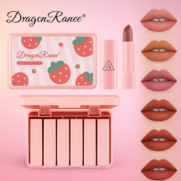 DragonRanee® Matte Lipstick Set – 6 Shades Long-Lasting