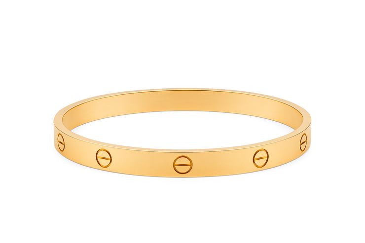 Luxury Gold Plated Screw Bangle – Unisex Classic Bracelet