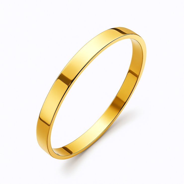 Classic Gold Plated Bangle – Minimalist Jewelry