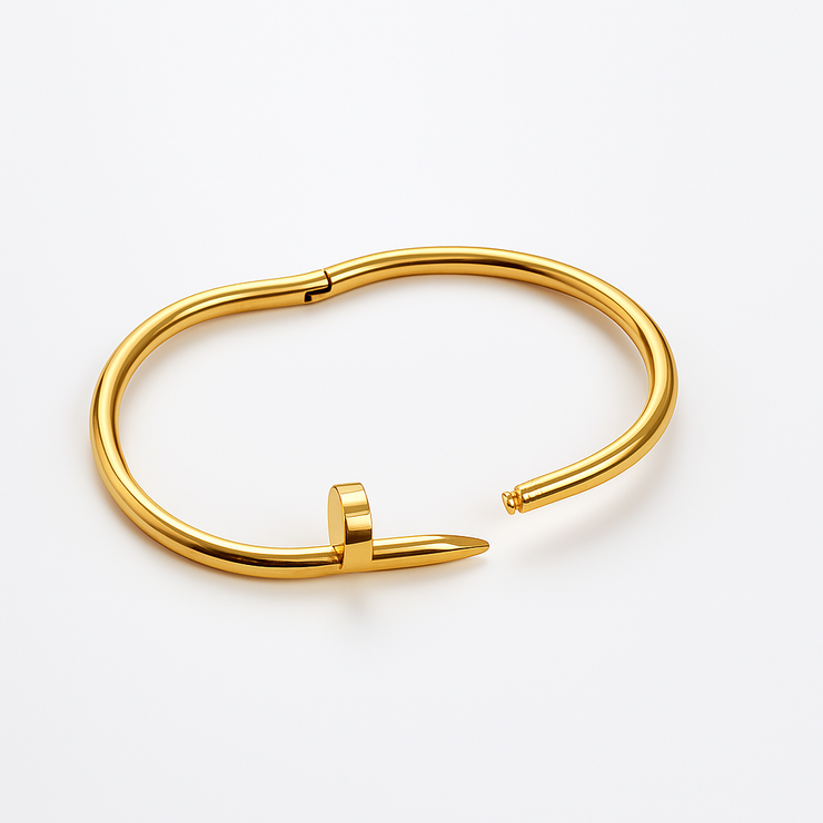Luxury Nail Design Gold Plated Bracelet – Unisex Bangle
