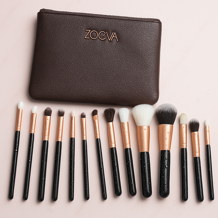ZOEVA 15-Piece Professional Makeup Brush Set with Pouch