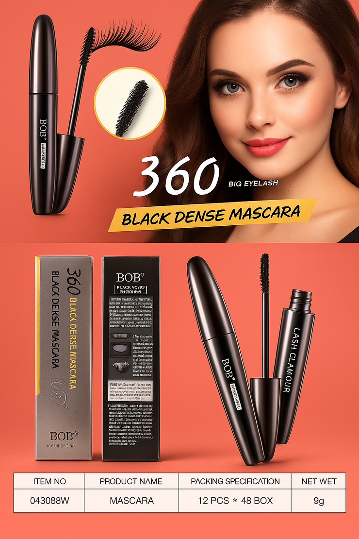 BOB 360° Black Dense Mascara – Lash Glamour