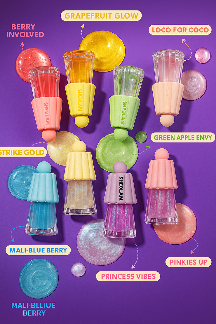 SHEGLAM Cupcake Lip Oil Collection – 9 Flavors