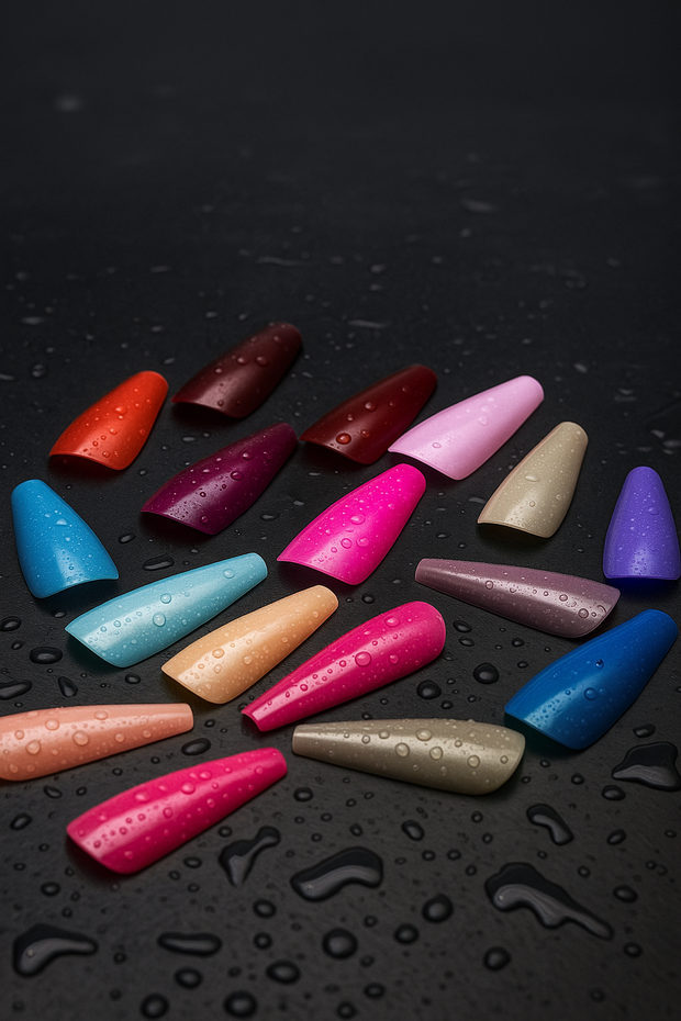 24-Set Colorful Nail Tips Tray (576 PCS) – Full Cover False Nails for DIY Manicure