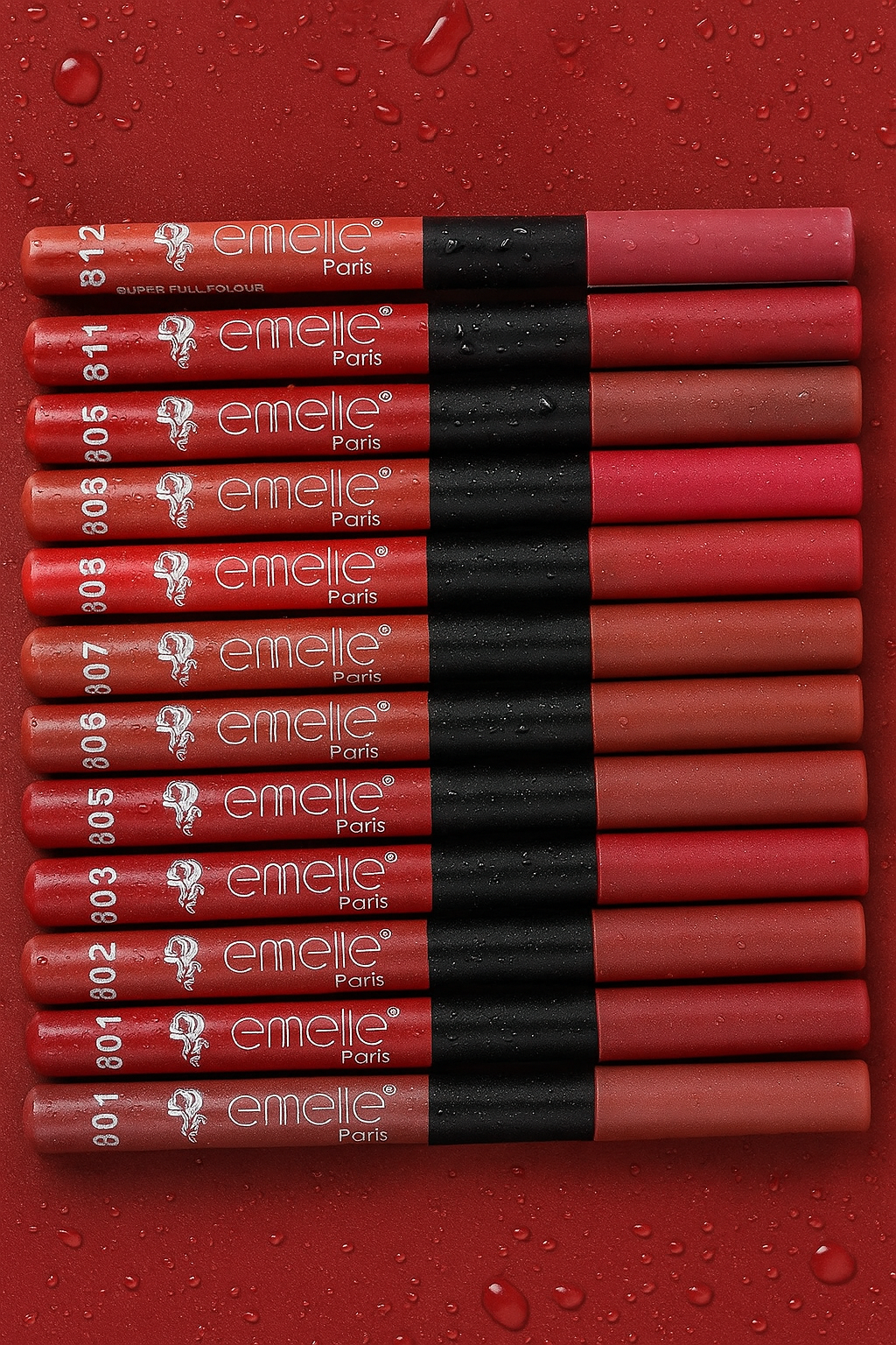 Emelle Paris Super Full Colour Lip Crayons – 12 Shades