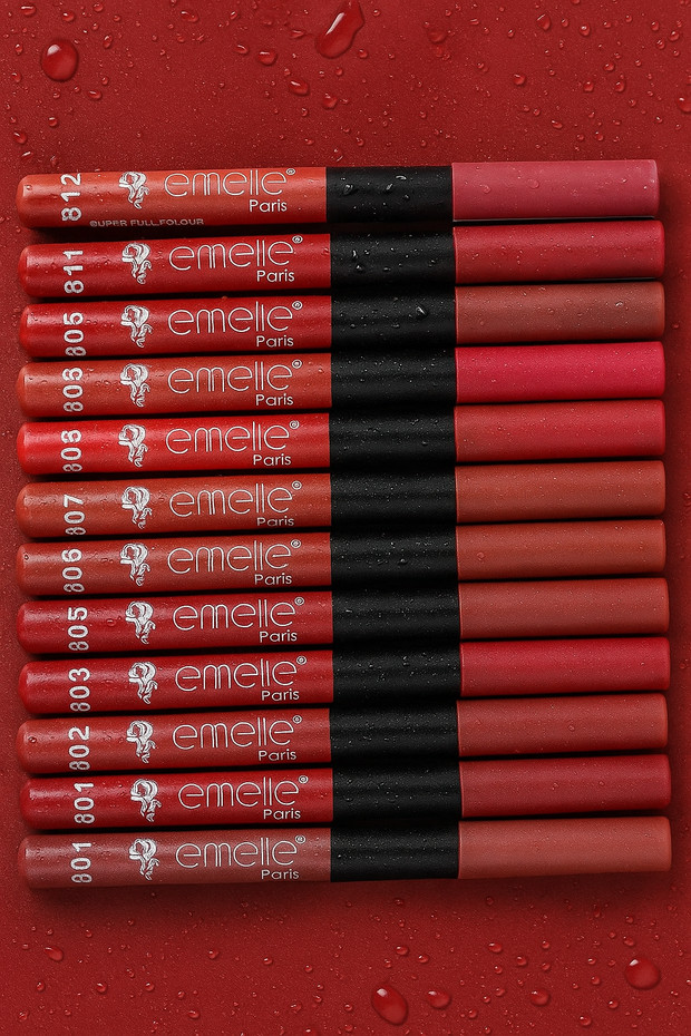 Emelle Paris Super Full Colour Lip Crayons – 12 Shades