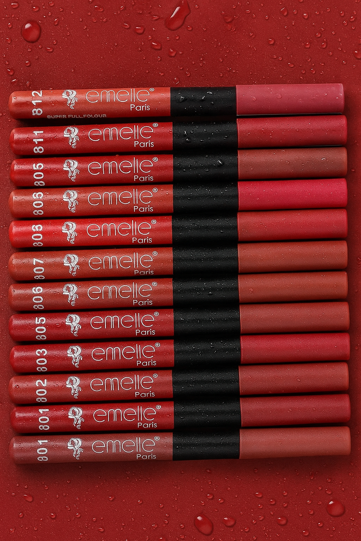 Emelle Paris Super Full Colour Lip Crayons – 12 Shades