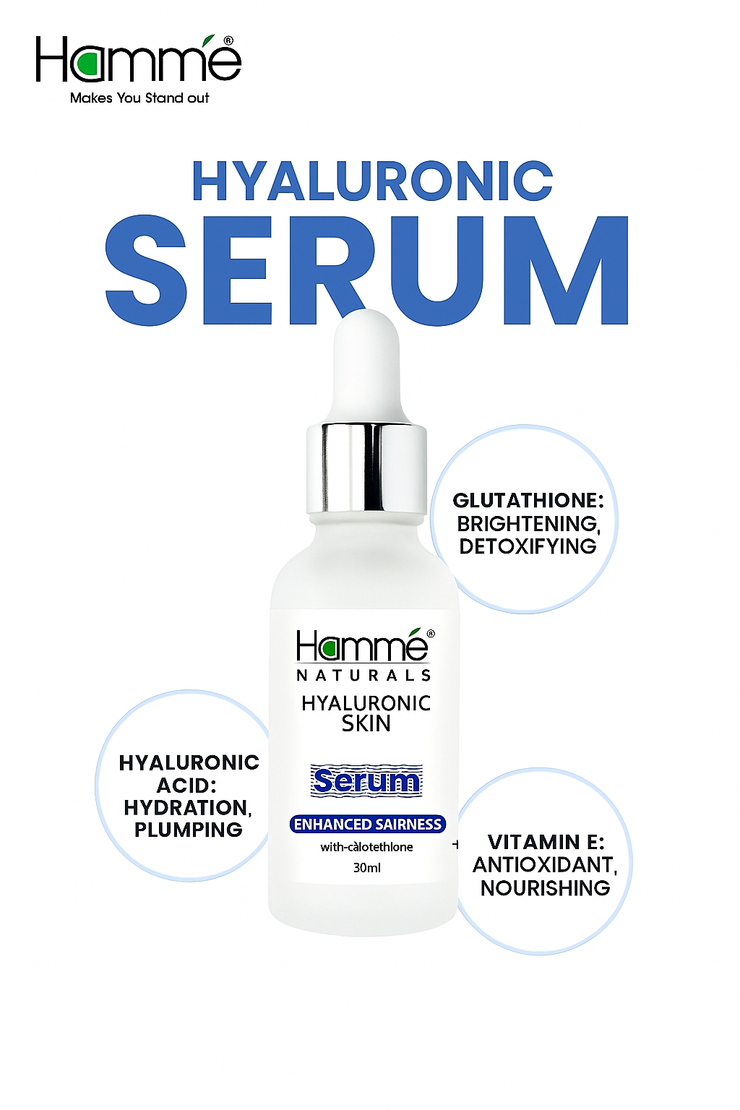 Hammé Naturals Hyaluronic Serum with Glutathione & Vitamin E – 30ml