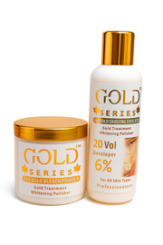 Gold Series 24K Gold Bleach Powder + 20 Vol Developer (6%) – Whitening & Polishing Kit