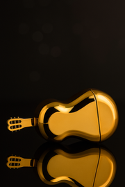 Guitar-Shaped Luxury Lipstick Case with Bright Fuchsia-Pink Lipstick