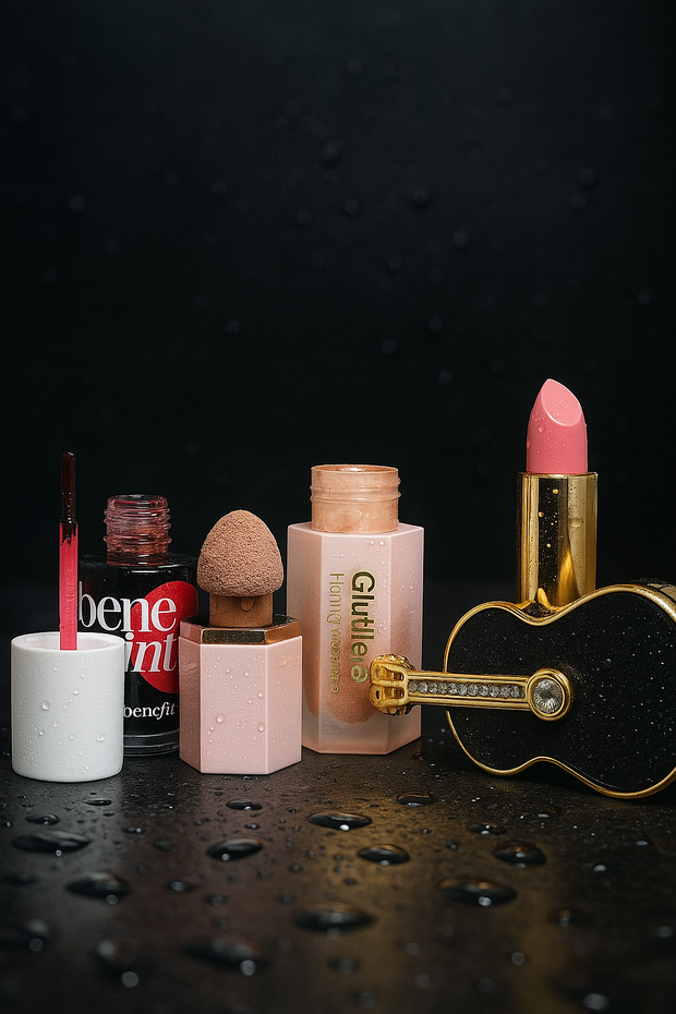 3-in-1 Luxury Makeup Set – Lip Tint, Foundation Liquid Highlighter & Guitar Lipstick