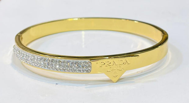 Prada Gold Crystal-Embellished Bracelet