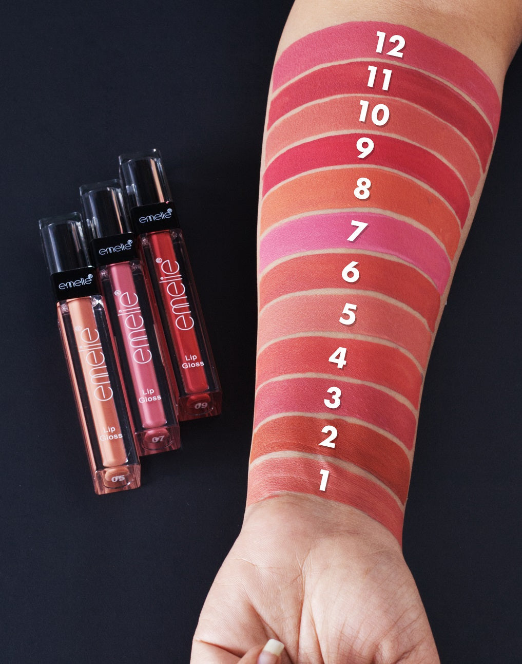 Emelie 12-Color Liquid Matte Lip Gloss Set – Long-Lasting, Waterproof